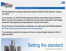 Tablet Screenshot of priorityappraisalusa.com